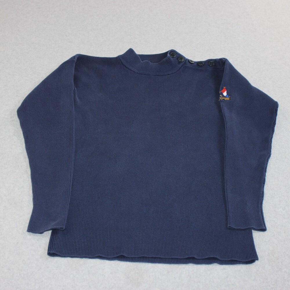 Vintage Polo Ralph Lauren Sweater Woman Small Blue Flags Academia Heritage 90s